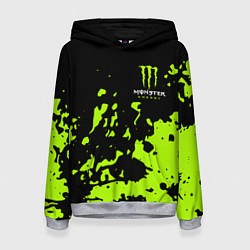 Толстовка-худи женская Monster Energy green, цвет: 3D-меланж