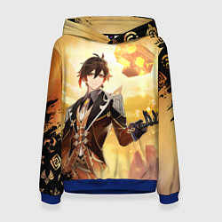 Толстовка-худи женская ЧЖУН ЛИ ОРДЕР ГЕНШИН ИМПАКТ, цвет: 3D-синий