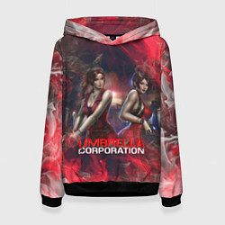 Толстовка-худи женская UMBRELLA CORP АМБРЕЛЛА КОРП RESIDENT EVIL, цвет: 3D-черный