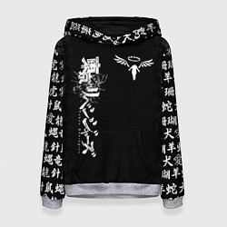 Толстовка-худи женская TOKYO REVENGERS WALHALLA TEAM WHITE, цвет: 3D-меланж