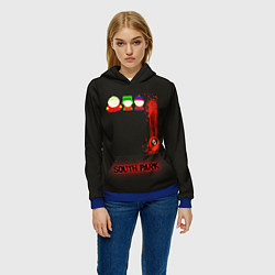 Толстовка-худи женская Южный парк главные персонажи South Park, цвет: 3D-синий — фото 2