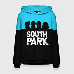 Толстовка-худи женская Южный парк персонажи South Park, цвет: 3D-черный