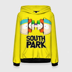 Толстовка-худи женская South Park - Южный парк персонажи, цвет: 3D-черный