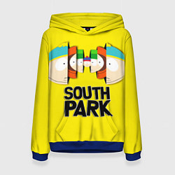 Толстовка-худи женская South Park - Южный парк персонажи, цвет: 3D-синий