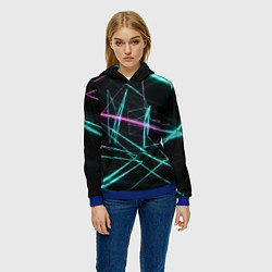 Толстовка-худи женская Лазерная композиция, цвет: 3D-синий — фото 2