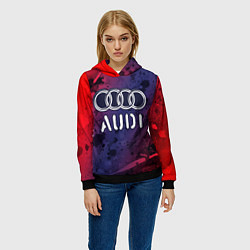 Толстовка-худи женская AUDI Audi Краски, цвет: 3D-черный — фото 2
