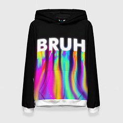 Толстовка-худи женская BRUH Братан, цвет: 3D-белый
