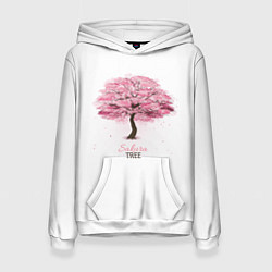Толстовка-худи женская Sakura Tree, цвет: 3D-белый