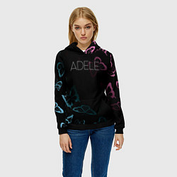 Толстовка-худи женская Adele Бабочки, цвет: 3D-черный — фото 2