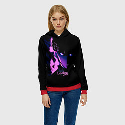 Толстовка-худи женская Сон Джин Ву - Solo Leveling, цвет: 3D-красный — фото 2