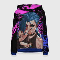 Толстовка-худи женская Arcane League Of Legends JINX ПАУДЕР, цвет: 3D-синий