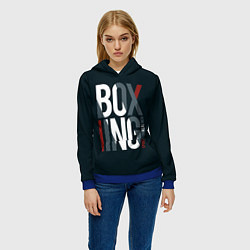 Толстовка-худи женская Бокс - Boxing, цвет: 3D-синий — фото 2