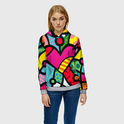 Толстовка-худи женская Ромеро Бритто Арт, цвет: 3D-меланж — фото 2