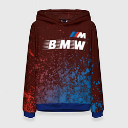 Толстовка-худи женская БМВ BMW - Краски, цвет: 3D-синий