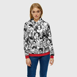 Толстовка-худи женская АХЕГАО - AHEGAO, цвет: 3D-красный — фото 2