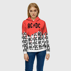 Толстовка-худи женская Ac dc rock, цвет: 3D-белый — фото 2