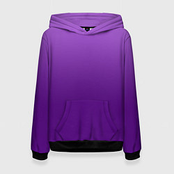 Толстовка-худи женская Красивый фиолетовый градиент, цвет: 3D-черный