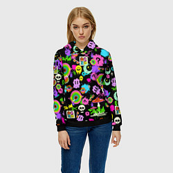 Толстовка-худи женская ACID, цвет: 3D-черный — фото 2
