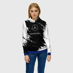 Толстовка-худи женская Mercedes-Benz Авто, цвет: 3D-синий — фото 2