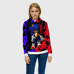 Толстовка-худи женская Соник екзе Sonic exe, цвет: 3D-белый — фото 2