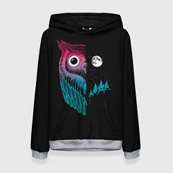 Толстовка-худи женская Ночная сова Градиент, цвет: 3D-меланж