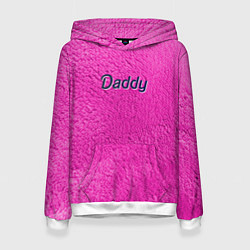 Толстовка-худи женская Daddy pink, цвет: 3D-белый