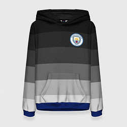 Толстовка-худи женская Манчестер Сити, Manchester City, Серый градиент, цвет: 3D-синий