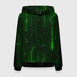 Толстовка-худи женская В Пространстве Неонового Света, цвет: 3D-черный