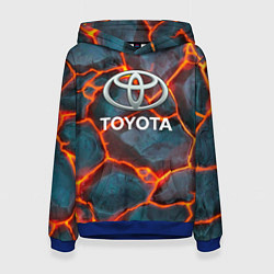 Толстовка-худи женская Toyota Вулкан из плит, цвет: 3D-синий