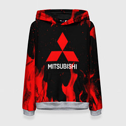 Толстовка-худи женская Mitsubishi Red Fire, цвет: 3D-меланж