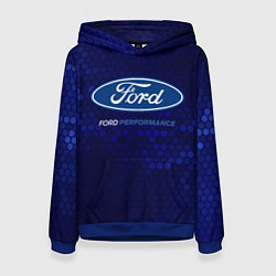 Толстовка-худи женская FORD - PERFORMANCE, цвет: 3D-синий