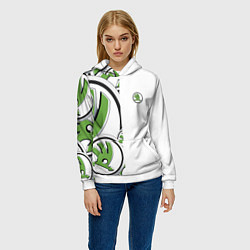Толстовка-худи женская Skoda Half Pattern Logo, цвет: 3D-белый — фото 2