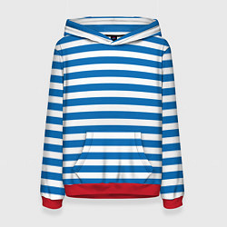 Толстовка-худи женская ТЕЛЬНЯШКА ВДВ В ПОЛОСКУ, цвет: 3D-красный