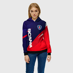 Толстовка-худи женская Scania Скания, цвет: 3D-черный — фото 2