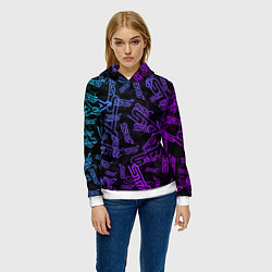 Толстовка-худи женская STI NEON PATTERN, цвет: 3D-белый — фото 2