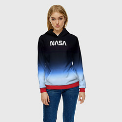 Толстовка-худи женская NASA с МКС, цвет: 3D-красный — фото 2