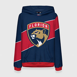 Толстовка-худи женская Florida Panthers , Флорида Пантерз, цвет: 3D-красный