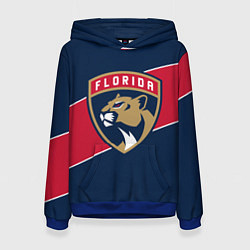 Толстовка-худи женская Florida Panthers , Флорида Пантерз, цвет: 3D-синий