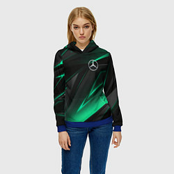 Толстовка-худи женская MERCEDES-BENZ AMG NEON STRIPES PETRONAS, цвет: 3D-синий — фото 2
