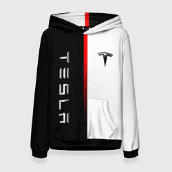 Толстовка-худи женская ТЕСЛА -TESLA КРАСНАЯ ЛИНИЯ МИНИМАЛИЗМ, цвет: 3D-черный
