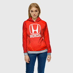 Толстовка-худи женская Honda хонда, цвет: 3D-меланж — фото 2