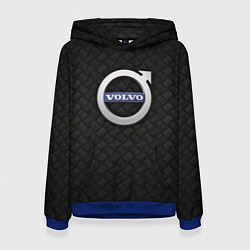 Толстовка-худи женская Обновленный металлический логотип VOLVO, цвет: 3D-синий