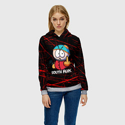 Толстовка-худи женская Мультфильм Южный парк Эрик South Park, цвет: 3D-меланж — фото 2