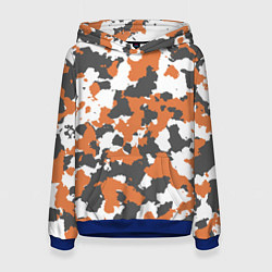 Толстовка-худи женская Orange Camo, цвет: 3D-синий