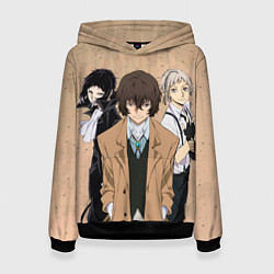 Толстовка-худи женская Великий из бродячих псов, Дазай Осаму, Ацуши Накад, цвет: 3D-черный