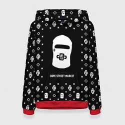 Толстовка-худи женская Узор Black Dope Ski Mask Dope Street Market, цвет: 3D-красный