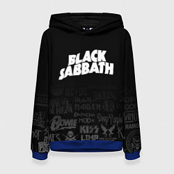 Толстовка-худи женская Black Sabbath логотипы рок групп, цвет: 3D-синий