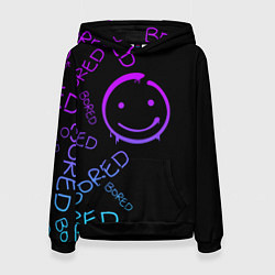 Толстовка-худи женская Neon Bored Half pattern, цвет: 3D-черный
