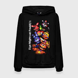 Толстовка-худи женская Five Nights at Freddys - FNAF - персонажи игры, цвет: 3D-черный