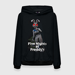 Толстовка-худи женская Five Nights at Freddys: Security Breach - кролик В, цвет: 3D-черный